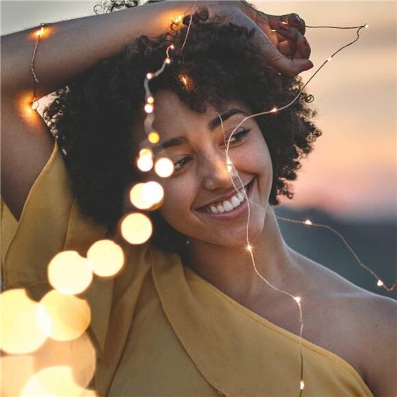 Fairy Lights Plug in, 33Ft 100 LEDs Waterproof Silver Wire Firefly Lights - Picture 6 of 8